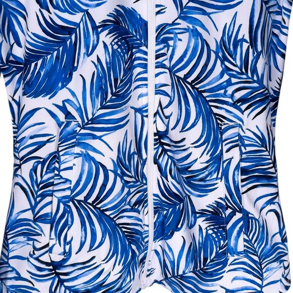 Tommy Bahama Golf Zip Up Jacket Blue White Sporty Vacation Tropical Resortwear S - Picture 4 of 9